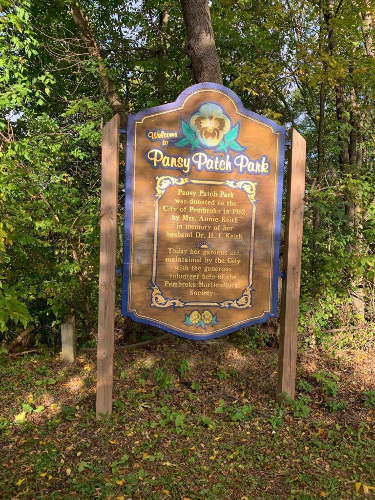 10 Things to Know About Pansy Patch Park in Pembroke, Ontario (A Hidden Riverside Gem) Pansy Patch Park Entrance Sign
