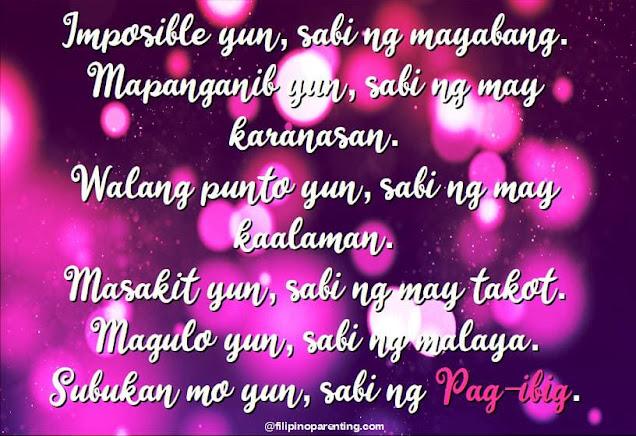 20 Tagalog Love Quotes for Him, Her, Wife, and Husband – Mga Kasabihan Tungkol sa Pag‑ibig Inspirational love message: "It is worth a try, whispered Love – beautiful Tagalog love thought"