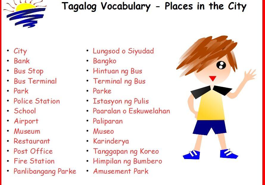 City Vocabulary in Tagalog (Mga Salitang Pang‑Lungsod)
