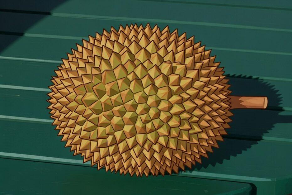 Durian in Tagalog is duryan. This educational vocabulary image introduces duryan alongside other Filipino fruit names to help learners build practical Tagalog skills.