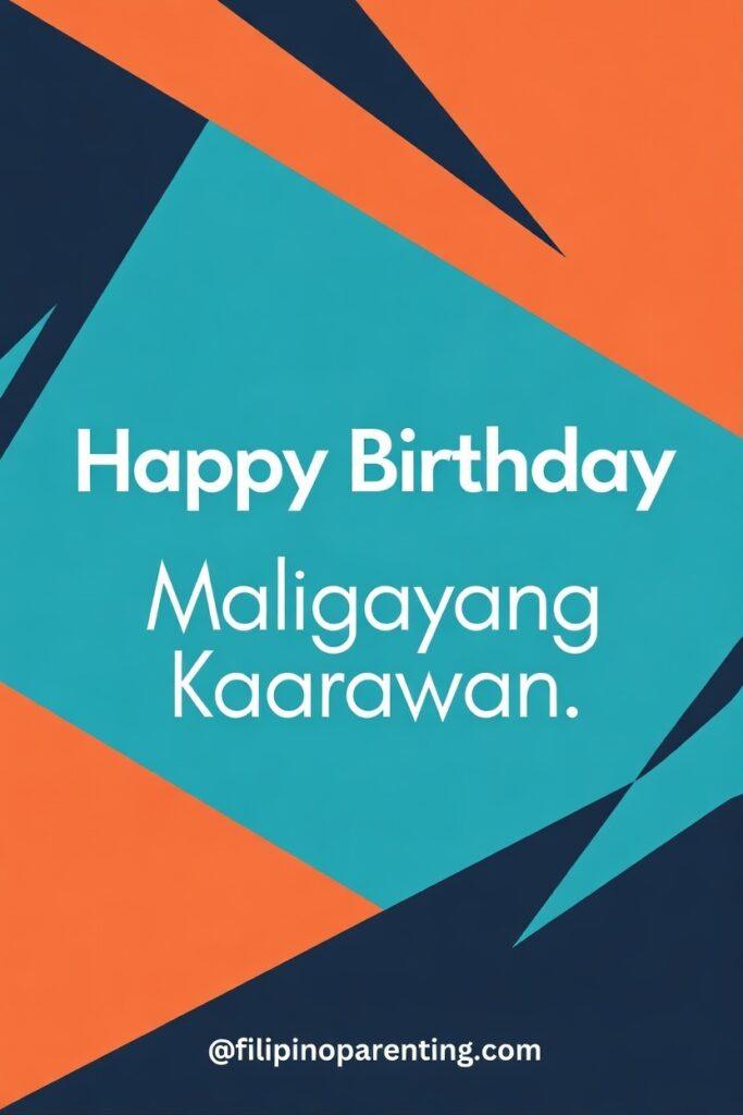 50 Happy Birthday in Tagalog: Words, Greetings, and Examples (Maligayang Kaarawan & Kapanganakan Make their day special with a bilingual touch! 🎂 Featuring a playful 3D balloon-font style, this poster says "Happy Birthday" and "Maligayang Kaarawan" over a festive sprinkle cake. Download or share this unique Filipino-English birthday greeting today.