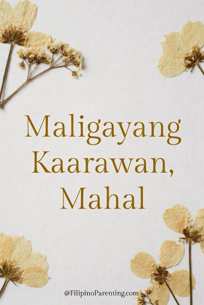 Maligayang Kaarawan Love: 20 Sweet Birthday Messages, Prayers, and Quotes Elegant “Maligayang Kaarawan, Mahal” greeting card featuring minimalist typography in warm golden tones with delicate dried floral accents on a soft neutral background. A romantic Filipino birthday message design perfect for celebrating your love, partner, spouse, boyfriend, or girlfriend. Ideal for social media posts, printable cards, and heartfelt birthday greetings in Tagalog.