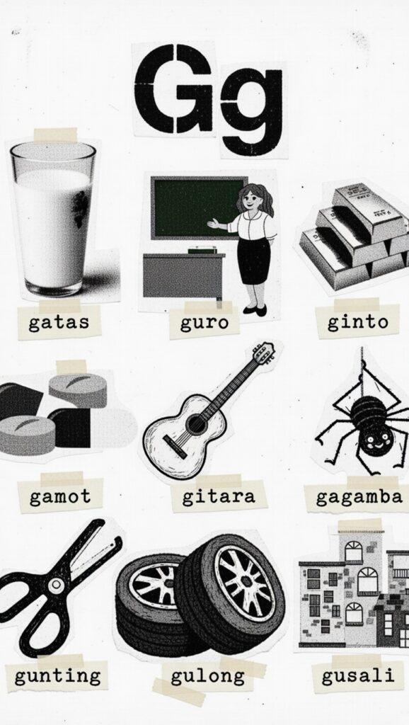 30+ Useful Tagalog Words Starting With the Letter G (Easy Letra G Guide) Letra G Tagalog vocabulary guide featuring gatas, guro, and ginto for families and beginners.