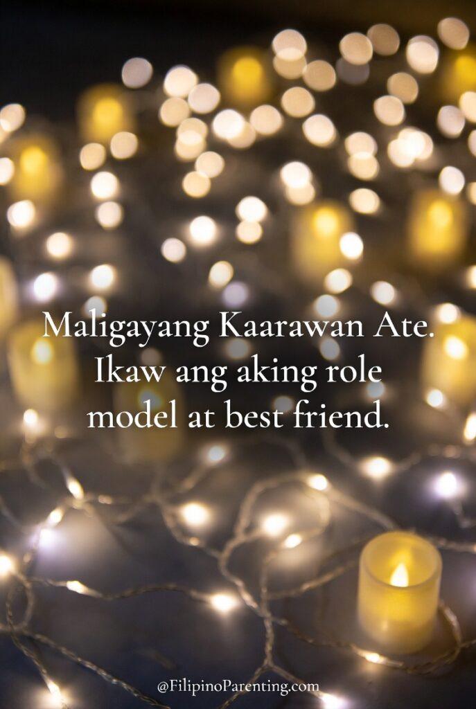 Maligayang Kaarawan Ate: 25 Heartfelt Birthday Messages, Prayers, and Quotes Honoring the bond of sisters with a touch of Pinoy pride. Get the "Happy Birthday Eldest Sister o Maligayang Kaarawan Ate" greeting poster, featuring a clean design and a heartfelt message.