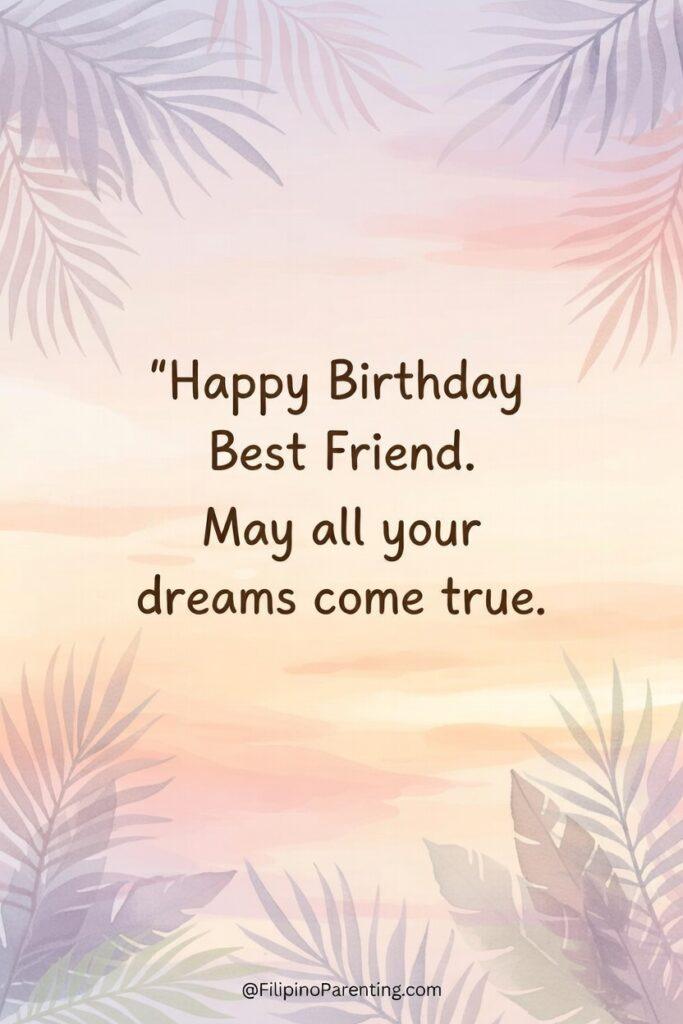 Maligayang Kaarawan Matalik na Kaibigan: 25 Heartfelt Birthday Messages, Prayers, and Quotes
Gemini said
This collection of digital birthday greeting cards offers three distinct visual styles to celebrate a best friend, ranging from elegant and celestial to playful and tropical. Each card provides a unique way to express appreciation and well-wishes for a close companion. This design is sophisticated and high-contrast, perfect for a best friend who appreciates a classic, refined aesthetic.