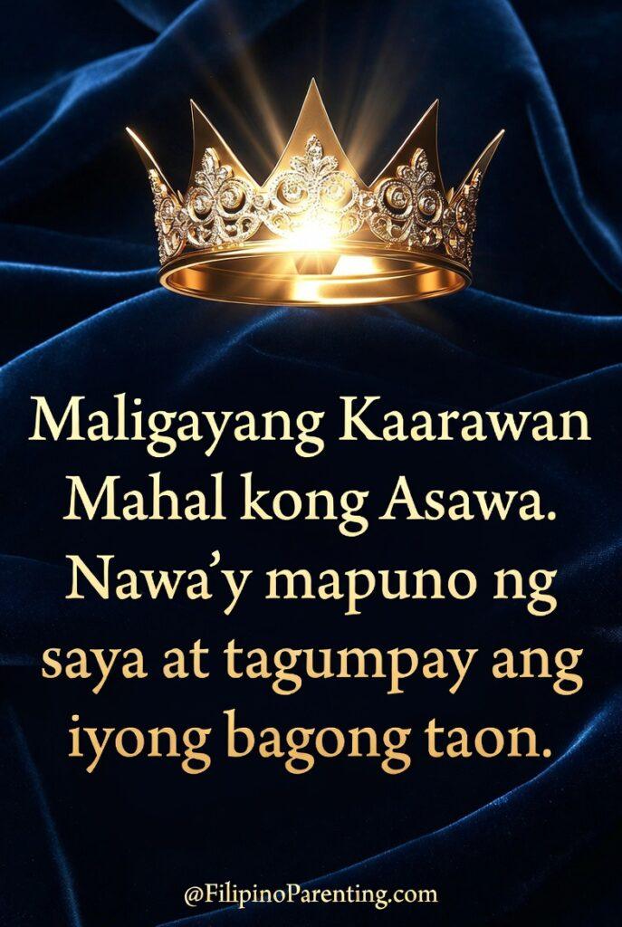 Maligayang Kaarawan Asawang Lalaki: 25 Heartfelt Birthday Messages, Prayers, and Quotes Celebrate your husband with stunning Happy Birthday Husband and Maligayang Kaarawan Mahal Kong Asawa posters. Romantic, printable vertical designs for wives.