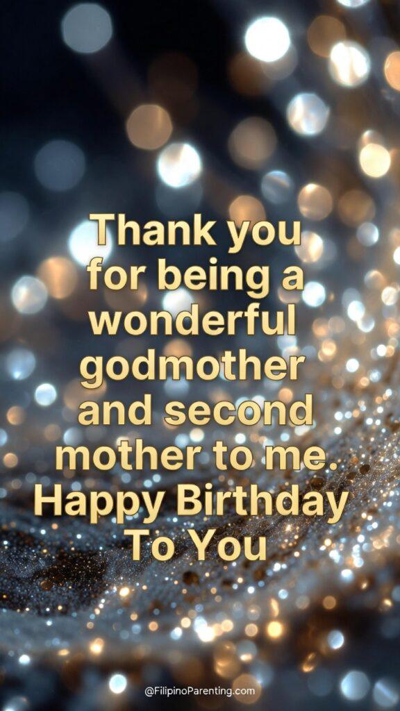 Maligayang Kaarawan Ninang: 20 Heartfelt Birthday Messages, Wishes, and Quotes Beautiful Birthday posters for your Godmother. Choose from "Happy Birthday Godmother" or "Maligayang Kaarawan Ninang" designs. High-quality, vertical layouts.