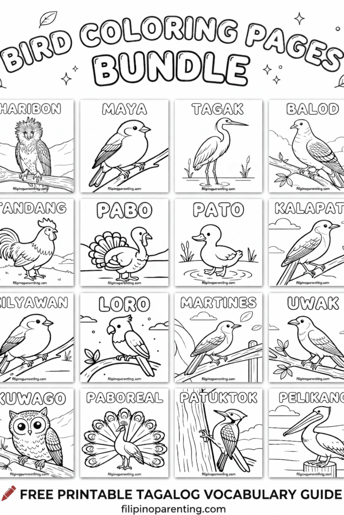 16 Free Philippine Bird (Ibon) Coloring Pages: Ultimate Heritage Guide 16 printable Filipino ibon coloring pages featuring Tagalog bird names like Haribon, Maya, and Tagak for language learners, kids, and families