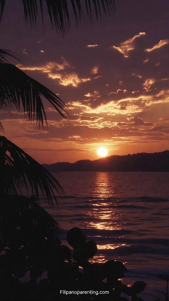 7 Fascinating Facts About Saying Awesome in Tagalog: The Ultimate Guide A visual representation of the word Awesome in Tagalog featuring a sunset over a tropical horizon.