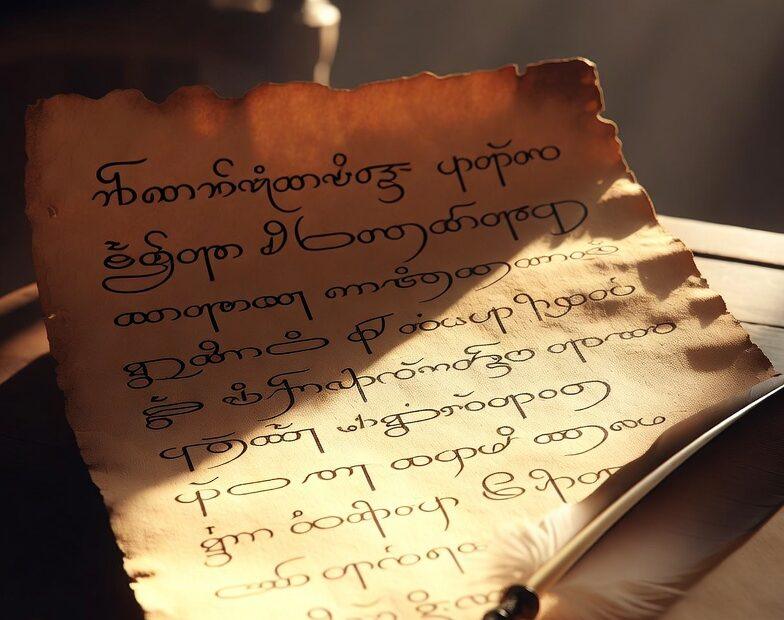 Baybayin script on parchment representing Beautiful Filipino Words with Deep Meanings.
