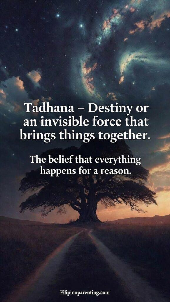 Beautiful Tagalog Words and Deep Meanings: 5 Enchanting Terms An image representing "Tadhana," featuring two paths merging under a starry sky, symbolizing destiny.