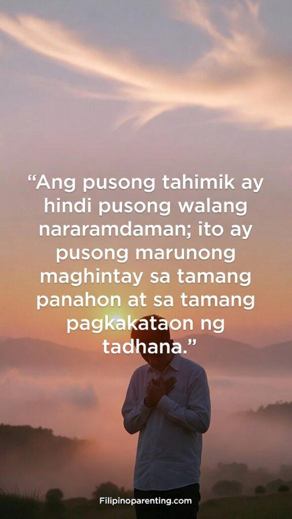 Deep Hugot Tagalog Quotes Unspoken Silent Love: 5 Unstoppable Lines A serene sunrise scene symbolizing a heart patiently waiting for the right time.