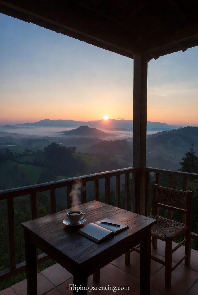 Deep Tagalog Quotes on Gratitude and Inner Peace: 5 Transformative Sayings A quiet morning view in the Philippines representing Deep Tagalog Quotes on Gratitude and Inner Peace.