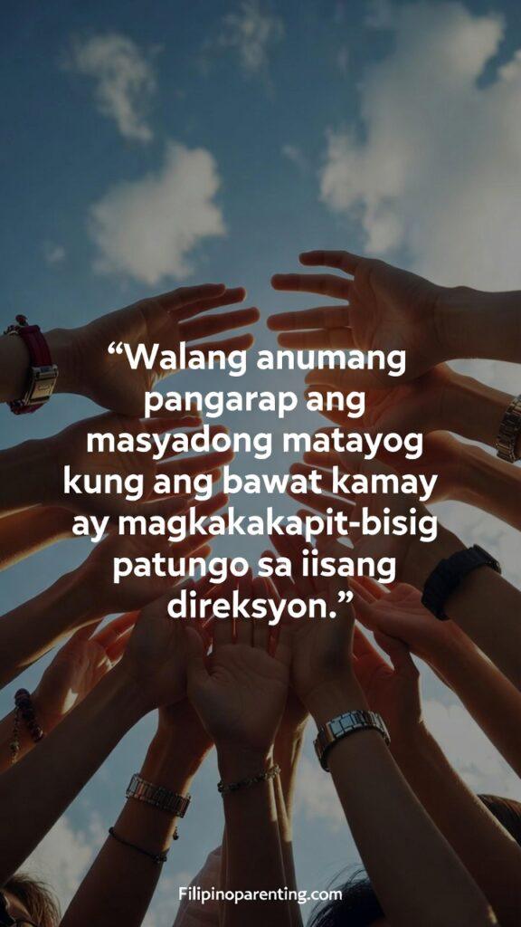 Filipino Sayings Ang Diwa ng Bayanihan Community: 5 Unstoppable Truths Linked hands reaching upward toward shared dreams
