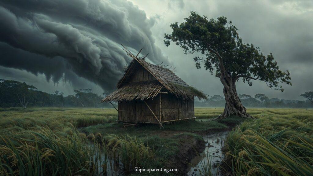 Filipino Tagalog Proverbs for Character Success: 5 Unstoppable Truths A Bahay Kubo and Narra tree representing Filipino Tagalog Proverbs for Character Success.