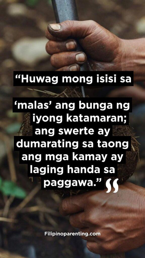 Filipino Wisdom Quotes Tadhana Fate Luck Work: 5 Unstoppable Truths Close-up of weathered, hardworking hands holding golden grains of rice.