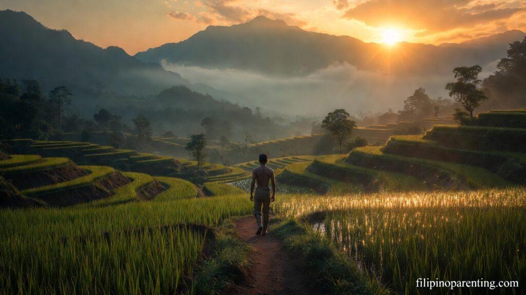 Filipino Wisdom Quotes on Persistence and Journey: 5 Unbreakable Truths A path through rice terraces representing Filipino Wisdom Quotes on Persistence and Journey.