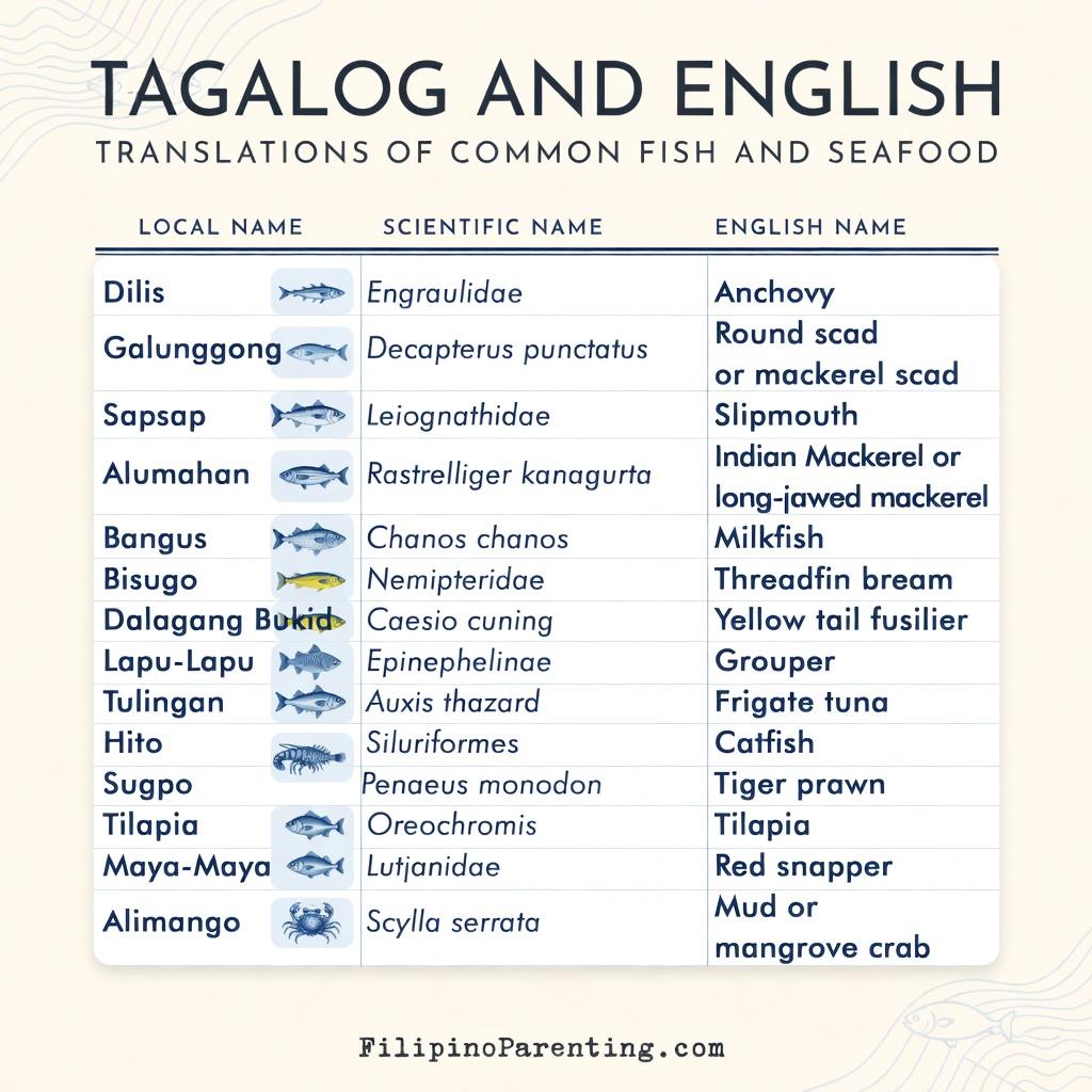 Tagalog to English Fish & Seafood Names: 14 Essential Translations You Need to Know Tagalog to English Fish & Seafood Names
