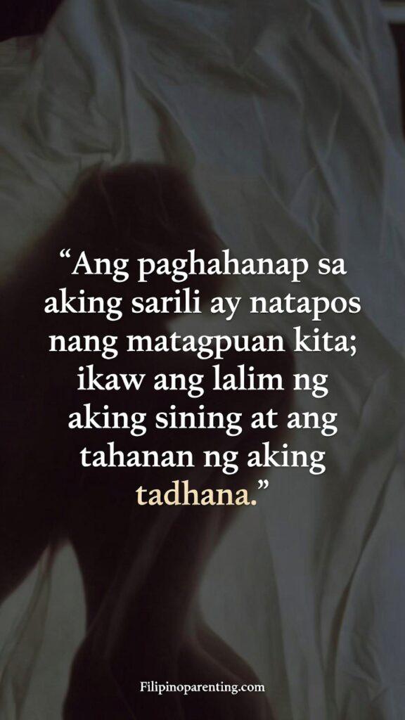 Heartfelt Tagalog Love Quotes Tahanan at Tadhana: 5 Enchanting Truths A soulful Filipino-inspired artwork showing love as the depth of one’s art and destiny, with the Tagalog quote displayed.