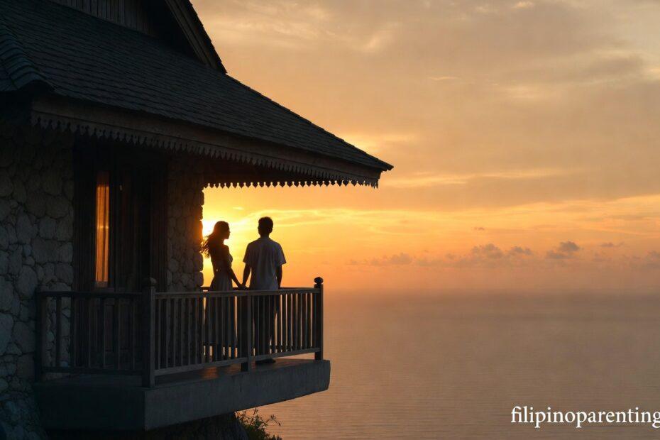 Silhouettes of a couple at sunset representing Heartfelt Tagalog Love Quotes Tahanan at Tadhana.