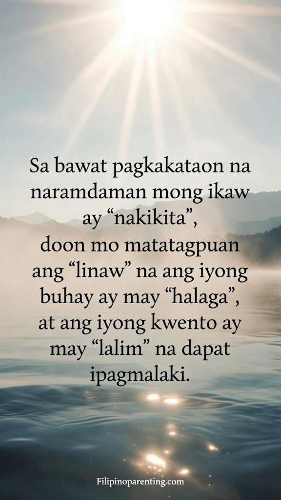 Heartfelt Tagalog Quotes on Being Seen and Soul: 5 Unforgettable Truths A serene Filipino-inspired image symbolizing clarity, depth, and being truly seen, with the Tagalog quote displayed.