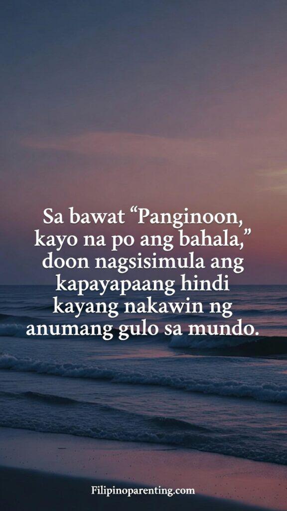 Heartfelt Tagalog Sayings Strength in Prayer: 5 Miraculous Truths Calm ocean waves gently hitting the shore at dusk.