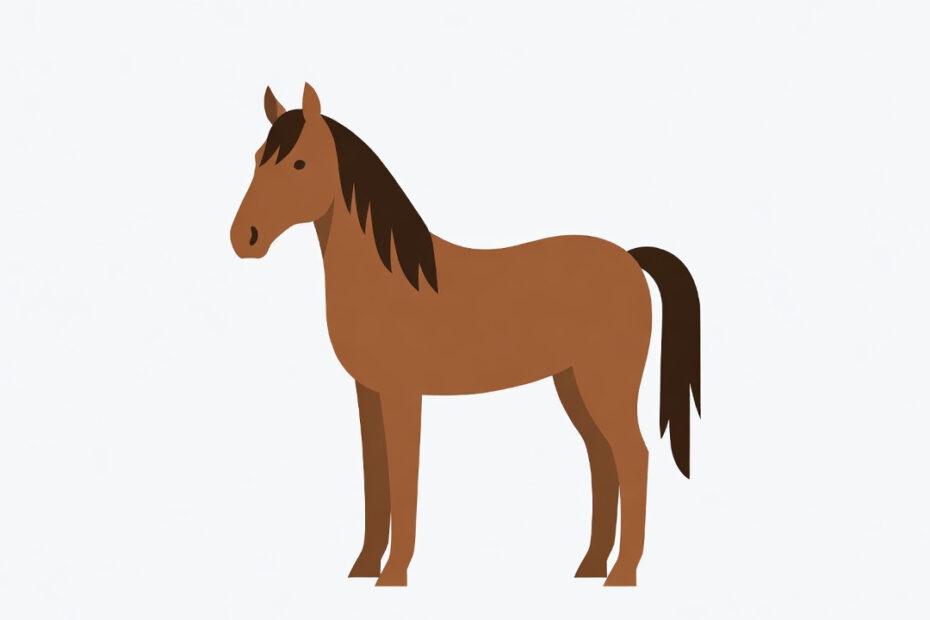 Simple brown horse illustration for learning the Tagalog word Kabayo.