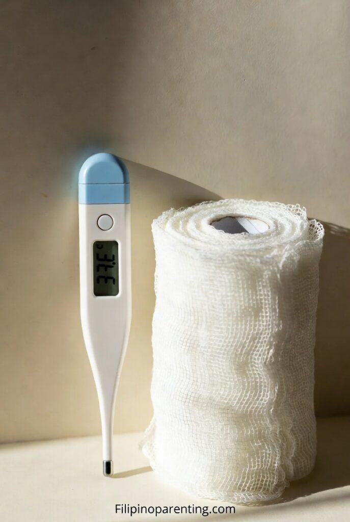9 Essential Hospital in Tagalog Words to Navigate Medical Care Confidently A medical thermometer and bandage symbolizing care in a Hospital in Tagalog