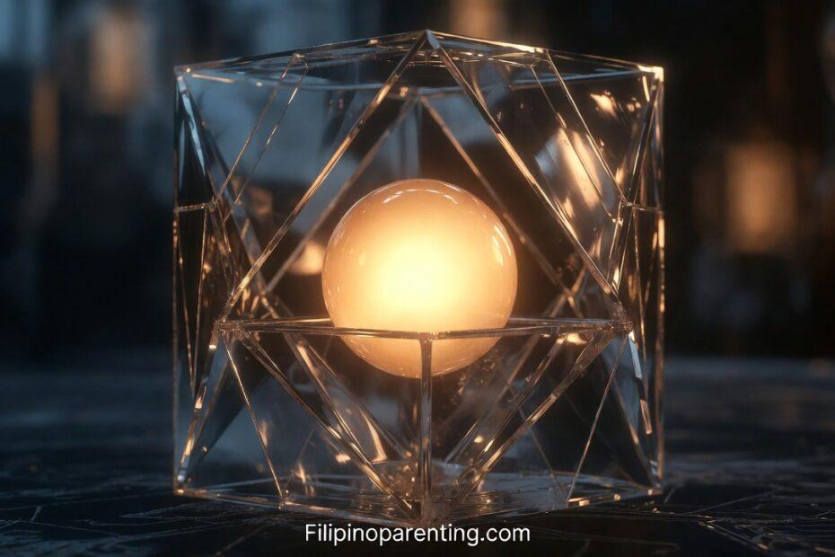 Visual representation of the Tagalog phrase Ang lakas ng loob mo showing a glowing inner core reflecting audacity.