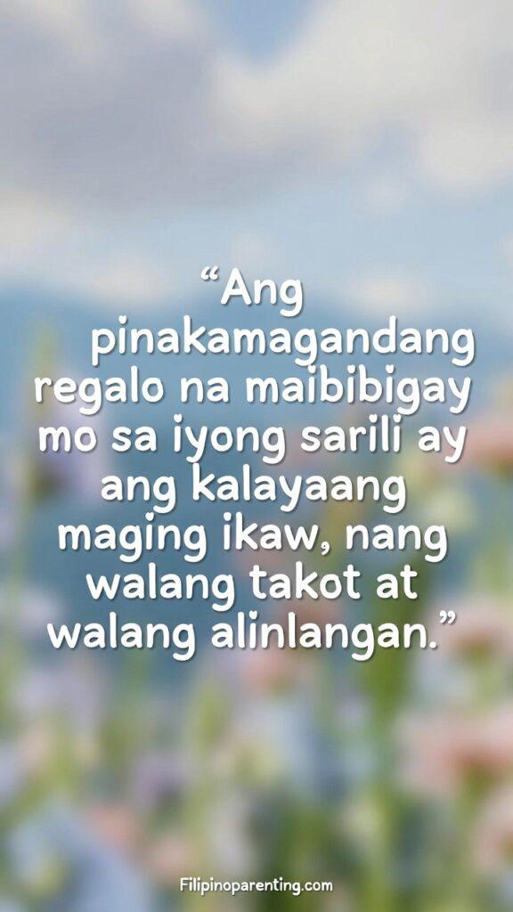 Inspirational Tagalog Quotes for Self-Worth and Pride: 5 Unstoppable Truths Inspiring Tagalog quote about the freedom to be oneself.