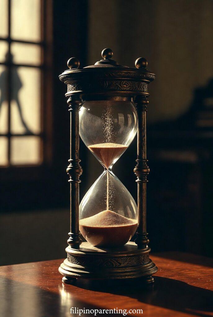 Inspirational Tagalog Sayings God’s Timing Trust: 5 Miraculous Truths An antique hourglass representing Inspirational Tagalog Sayings God’s Timing Trust.