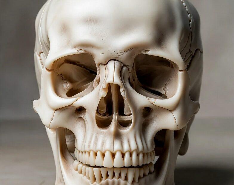 A anatomical model showing a human jaw in Tagalog context