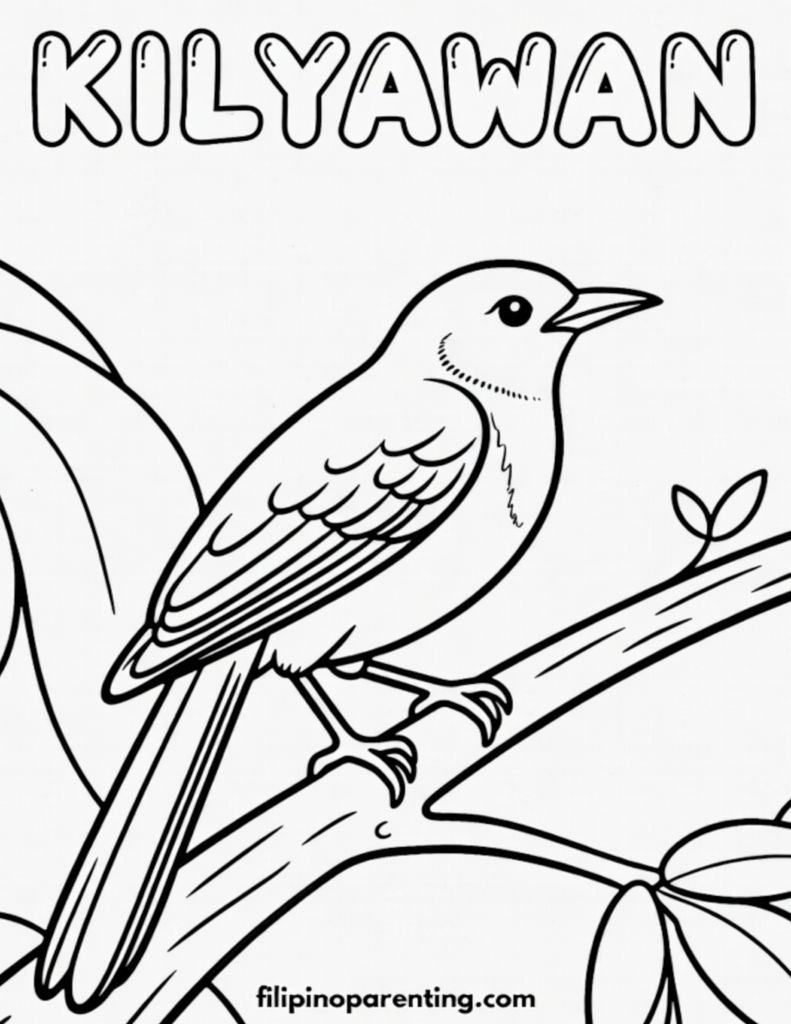16 Free Philippine Bird (Ibon) Coloring Pages: Ultimate Heritage Guide Printable Kilyawan (Golden Oriole) Tagalog vocabulary coloring page for families and language learners.