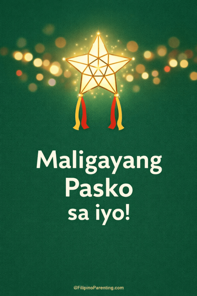 Maligayang Pasko Greetings: 50 Heartfelt Tagalog Ways to Say Merry Christmas Traditional golden Parol lantern with green bokeh background for Maligayang Pasko greetings and festive Paskong Pinoy holiday celebrations.
