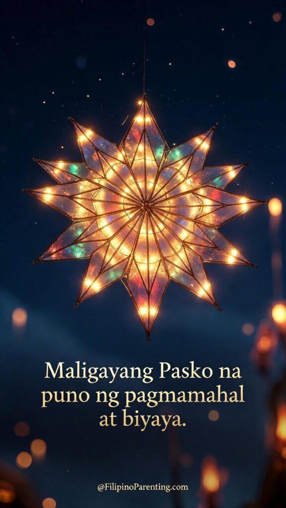 Maligayang Pasko Greetings: 50 Heartfelt Tagalog Ways to Say Merry Christmas For the final image in your collection (Maligayang-Pasko-13-576x1024.jpg), here is the SEO-optimized alt text to help you reach that 100/100 Rank Math target for your ultimate guide:
SEO Alt Text:
Vibrant glowing stained-glass Parol lantern under a night sky for Maligayang Pasko greetings and traditional Filipino holiday blessings of love.