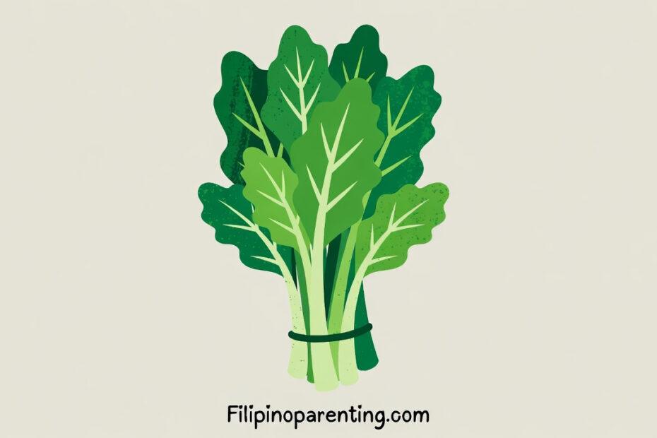 Mustasa (Mustard Greens in Tagalog): 5 Key Facts, Benefits & Easy Filipino Recipes Mustard Greens in Tagalog: A stylized vector illustration of a fresh bundle of green mustard leaves, known locally as Mustasa.