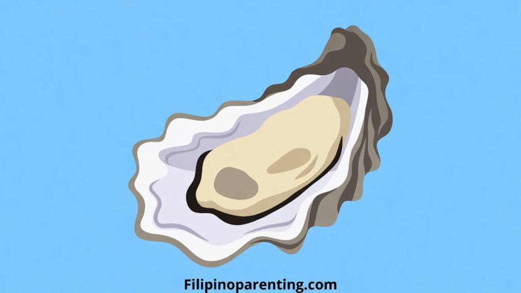 Oyster in Tagalog (Talaba): Unlock 12 Essential Example Sentences for Incredible Oyster Delights Simple flat color illustration of an Oyster in Tagalog known as talaba.