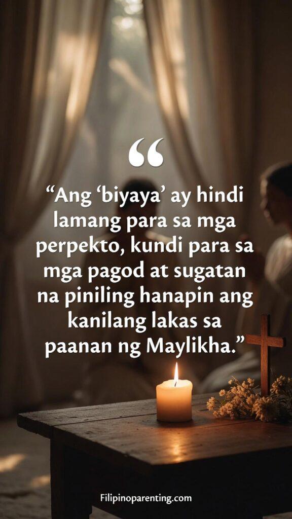 Powerful Tagalog Quotes Spiritual Strength Boost: 5 Unstoppable Truths Filipino spiritual image about grace for the weary and wounded.