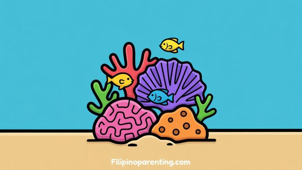 Reef in Tagalog: Unlock 12 Essential Example Sentences for Incredible Underwater World Mastery Reef in Tagalog bahura coral reef flat vector illustration