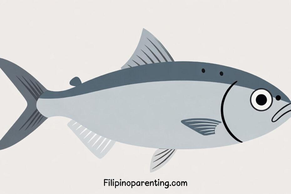 Round Scad in Tagalog (Galunggong): Master 12 Essential Example Sentences for Amazing Budget Seafood Meals A clean illustration of a Round Scad in Tagalog known as Galunggong