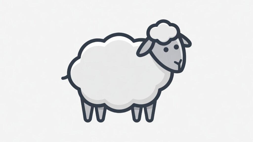 Sheep in Tagalog: Unlock 12 Essential Example Sentences for Incredible Farm & Animal Vocabulary Mastery Minimalist illustration of a fluffy white sheep for learning the Tagalog word Tupa.