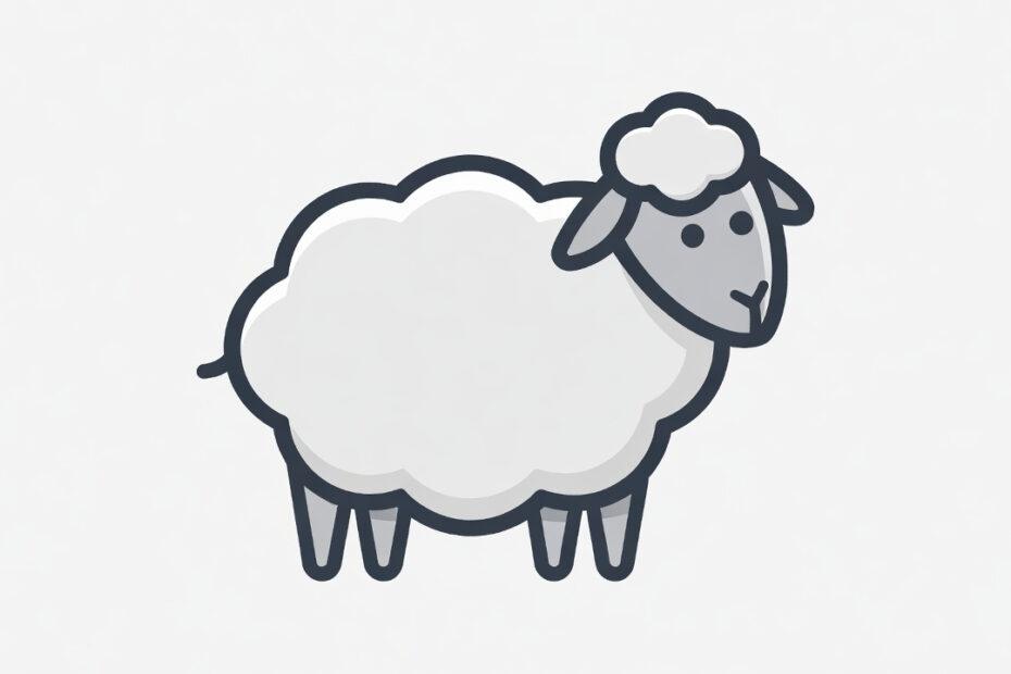 Sheep in Tagalog: Unlock 12 Essential Example Sentences for Incredible Farm & Animal Vocabulary Mastery Minimalist illustration of a fluffy white sheep for learning the Tagalog word Tupa.
