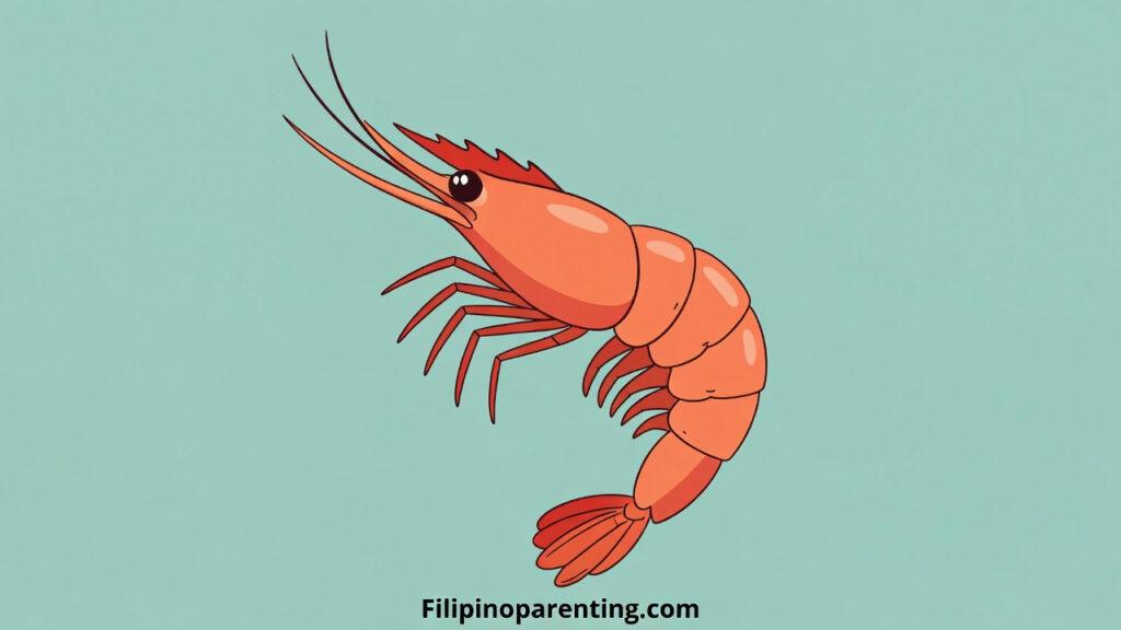 Shrimp in Tagalog (Hipon): Discover 12 Powerful Example Sentences for Ultimate Shrimp Mastery Simple flat color illustration of a Shrimp in Tagalog known as hipon.