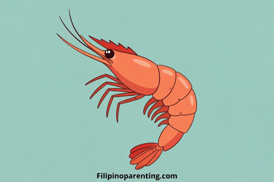 Shrimp in Tagalog (Hipon): Discover 12 Powerful Example Sentences for Ultimate Shrimp Mastery Simple flat color illustration of a Shrimp in Tagalog known as hipon.