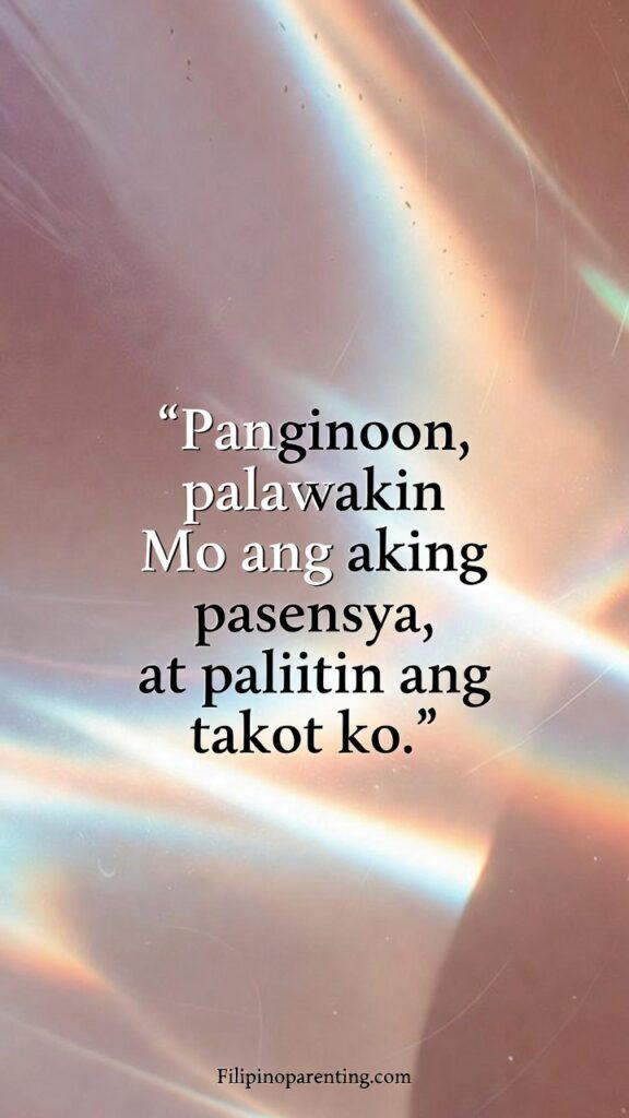 Tagalog Prayers for Trust and Patience: 5 Miraculous Truths for Calm A warm abstract background with a Tagalog prayer asking for more patience and less fear.