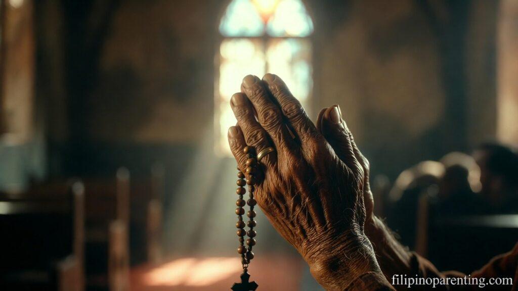 Tagalog Quotes Faith Strengthen Your Soul: 5 Unshakeable Truths Weathered hands in prayer representing Tagalog Quotes Faith Strengthen Your Soul.