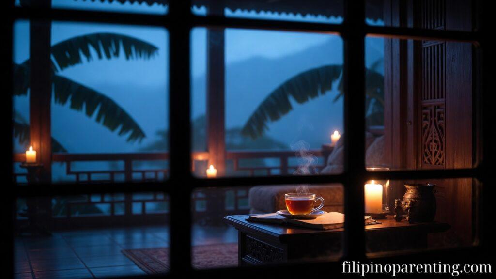 Tagalog Quotes Finding Sanctuary Love Rest: 5 Sacred Truths A candle-lit room at twilight representing Tagalog Quotes Finding Sanctuary Love Rest.