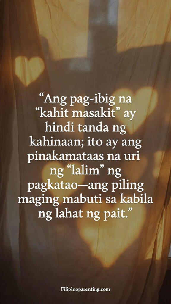 Tagalog Quotes Kahit Masakit Choosing to Love: 5 Unstoppable Truths A warm, golden-toned Filipino-inspired image symbolizing emotional strength and choosing love despite pain.