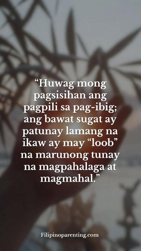 Tagalog Quotes Kahit Masakit Choosing to Love: 5 Unstoppable Truths A soft, reflective Filipino-themed image symbolizing healing, inner strength, and the courage to love.