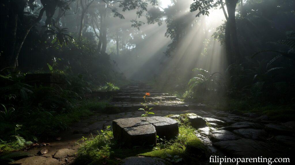 Tagalog Quotes Mas Matatag Overcoming Challenges: 5 Unstoppable Truths A wildflower growing through a cracked stone representing Tagalog Quotes Mas Matatag Overcoming Challenges.